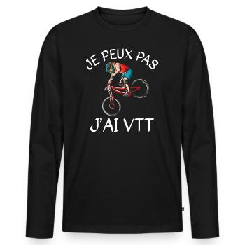 Ich kann nicht fahren. - Männer Premium Bio Langarmshirt - Schwarz - Vorne - Nico (187cm)
