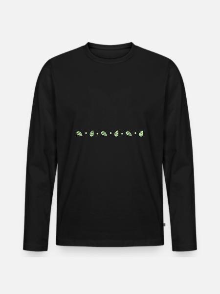 Small Leaves Line - Men's Premium Organic Long Sleeve Shirt - black