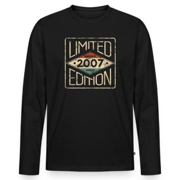 Limitierte Edition Awesome Vintage 2007 Geburtstag - Männer Premium Bio Langarmshirt - Schwarz - Vorne - Nico (187cm)