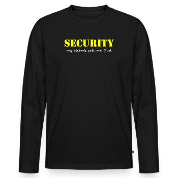 Father is security His children call him Papa - Men's Premium Organic Long Sleeve Shirt - black - Front - Nico (187cm)