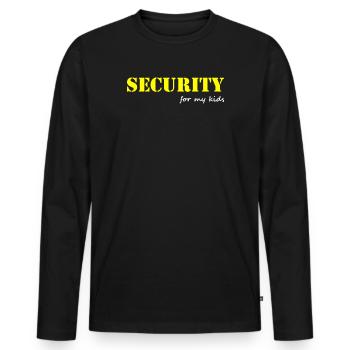 Dad is security For his children father - Men's Premium Organic Long Sleeve Shirt - black - Front - Nico (187cm)