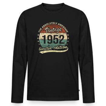 Awesome Since Vintage 1952 Retro Birthday Design - Men's Premium Organic Long Sleeve Shirt - black - Front - Nico (187cm)