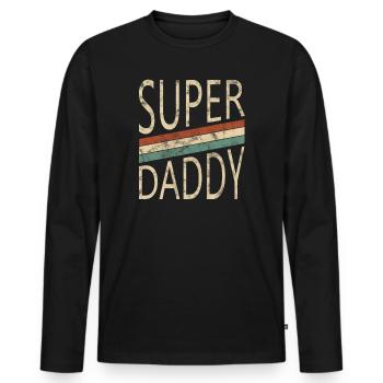 Super Daddy für den besten Papa für gute Väter - Männer Premium Bio Langarmshirt - Schwarz - Vorne - Nico (187cm)