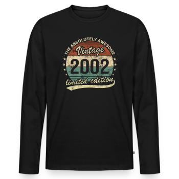 Awesome Since Vintage 2002 Retro Geburtstag Design - Männer Premium Bio Langarmshirt - Schwarz - Vorne - Nico (187cm)