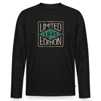 Awesome Since 1945 Retro Vintage Design - Männer Premium Bio Langarmshirt - Schwarz - Vorne - Nico (187cm)