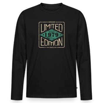 Awesome Since 1979 Retro Vintage Design - Men's Premium Organic Long Sleeve Shirt - black - Front - Nico (187cm)