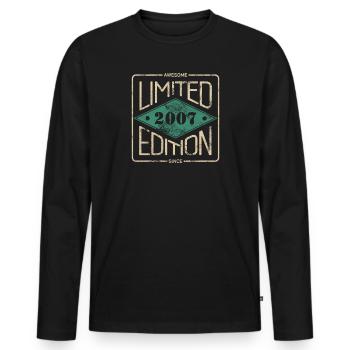 Génial depuis 2007 Retro Vintage Design - T-shirt manches longues Premium bio Homme - noir - Devant - Nico (187cm)