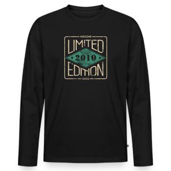 Awesome Since 2010 Retro Vintage Design - Men's Premium Organic Long Sleeve Shirt - black - Front - Nico (187cm)