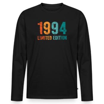 Edition Limitée Vintage 1994 Retro Design - T-shirt manches longues Premium bio Homme - noir - Devant - Nico (187cm)