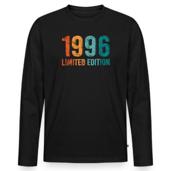 Limited Edition Vintage 1996 Retro Design - Men's Premium Organic Long Sleeve Shirt - black - Front - Nico (187cm)