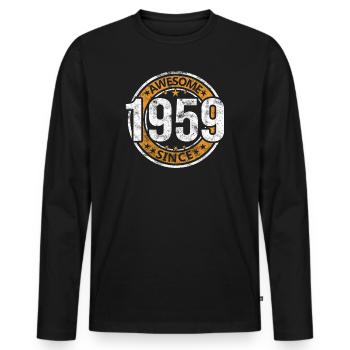 Awesome Since 1959 Retro Vintage Geburtstag - Männer Premium Bio Langarmshirt - Schwarz - Vorne - Nico (187cm)