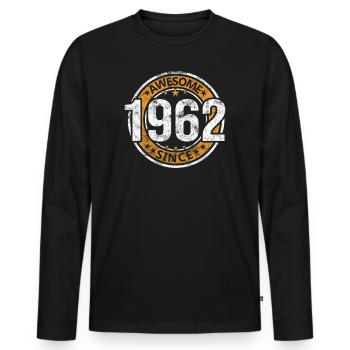 Awesome Since 1962 Retro Vintage Geburtstag - Männer Premium Bio Langarmshirt - Schwarz - Vorne - Nico (187cm)
