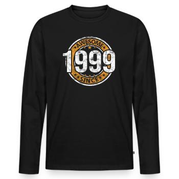 Génial depuis 1999 Retro Vintage Birthday - T-shirt manches longues Premium bio Homme - noir - Devant - Nico (187cm)