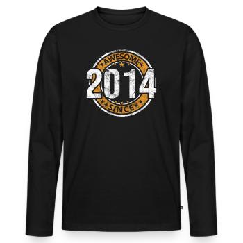 Awesome Since 2013 Retro Vintage Birthday - Men's Premium Organic Long Sleeve Shirt - black - Front - Nico (187cm)
