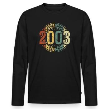 Awesome Since 2003 Retro Vintage Geburtstag - Männer Premium Bio Langarmshirt - Schwarz - Vorne - Nico (187cm)
