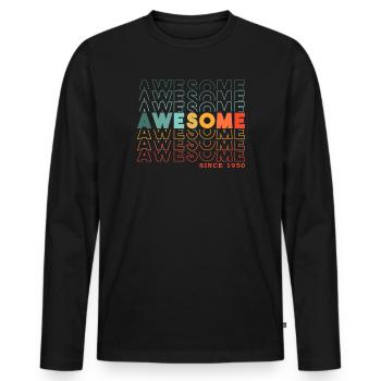 Awesome Since 1950 Mann Frau Geburtstag Retro - Männer Premium Bio Langarmshirt - Schwarz - Vorne - Nico (187cm)