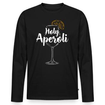 Holy Aperoli Italien Cocktail Drink Witziges Wein - Männer Premium Bio Langarmshirt - Schwarz - Vorne - Nico (187cm)
