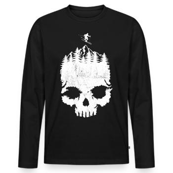 Totenkopf, Ski, Après-ski, Sports d’hiver, Vacances au ski - T-shirt manches longues Premium bio Homme - noir - Devant - Nico (187cm)