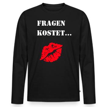 lustiges Flirt-Shirt für Partys zum feiern. - Männer Premium Bio Langarmshirt - Schwarz - Vorne - Nico (187cm)