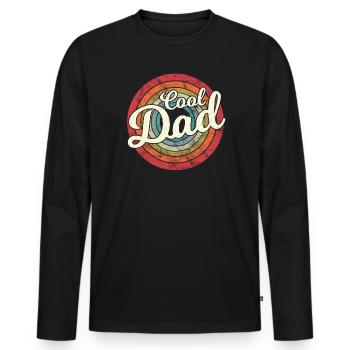 Cool Dad Meilleur père de son fils fille pour la fête des pères - T-shirt manches longues Premium bio Homme - noir - Devant - Nico (187cm)