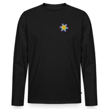 LGBTQ Flower Gay Pride LGBT Awareness Ally Retro - Men's Premium Organic Long Sleeve Shirt - black - Front - Nico (187cm)