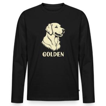 Golden Retriever est en or pour le meilleur chien - T-shirt manches longues Premium bio Homme - noir - Devant - Nico (187cm)