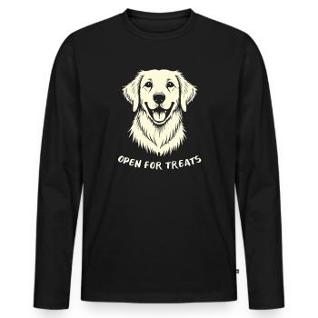 Golden Retriever Offen Für Leckerli Bester Hund - Männer Premium Bio Langarmshirt - Schwarz - Vorne - Nico (187cm)