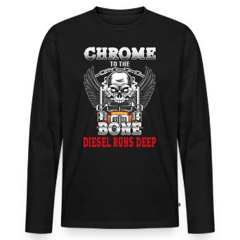 Chrome to the bone diesel runs deep - T-shirt manches longues Premium bio Homme - noir - Devant - Nico (187cm)