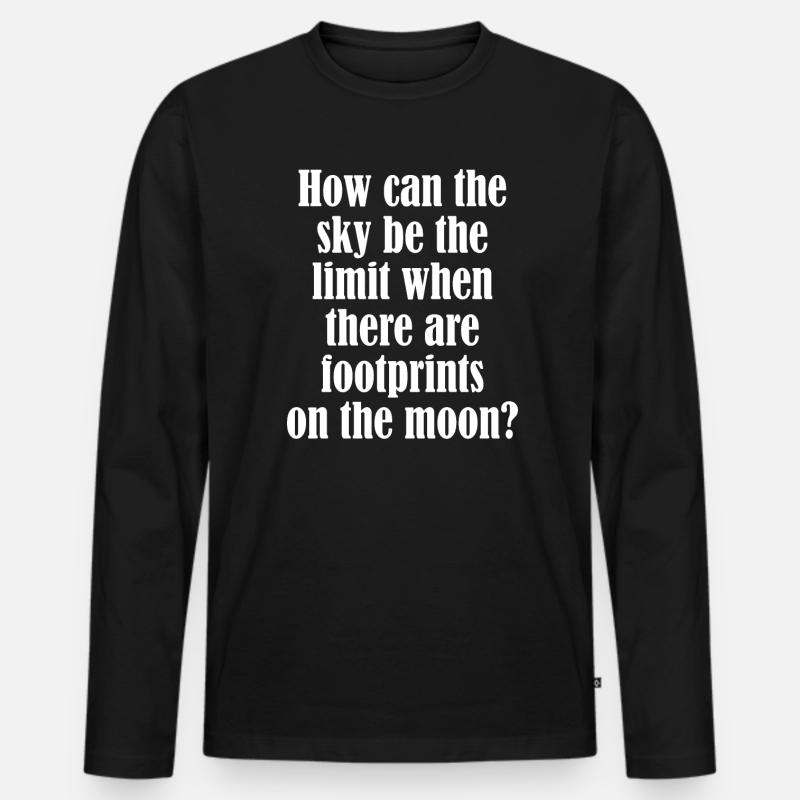 Motivation Spruch Mond - Männer Premium Bio Langarmshirt - Schwarz