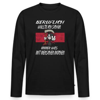Beruflich Sensenmann - Männer Premium Bio Langarmshirt - Schwarz - Vorne - Nico (187cm)