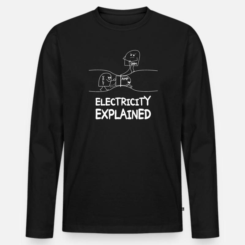 Electricity explains electronics technician Electrician - Men's Premium Organic Long Sleeve Shirt - black