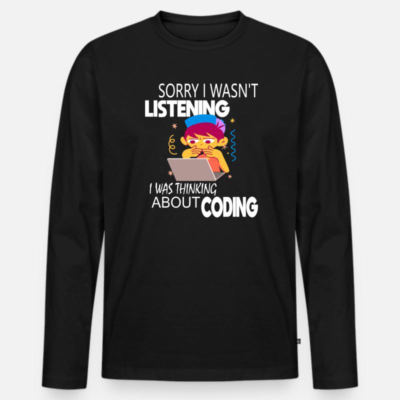 Coding Coder Programmer - Men's Premium Organic Long Sleeve Shirt - black