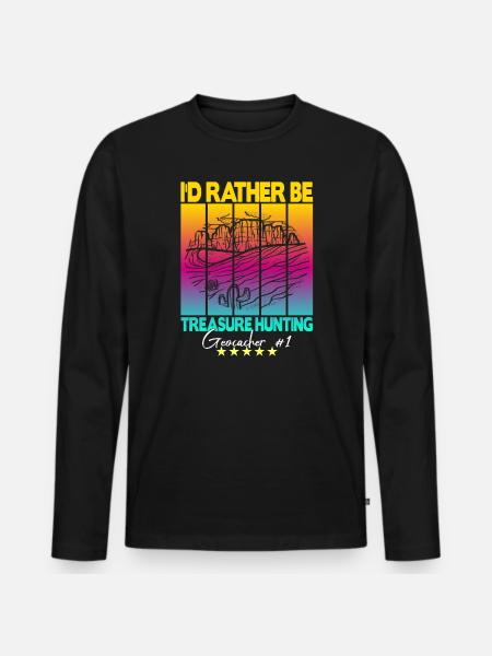 Geocaching Geocacher Spruch - Männer Premium Bio Langarmshirt - Schwarz