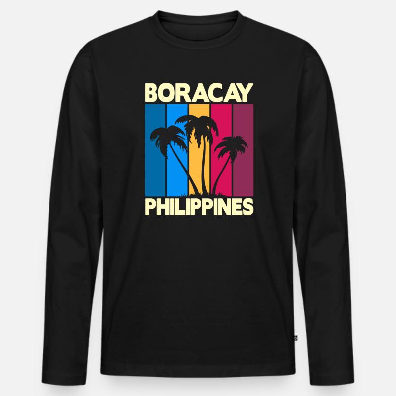 Boracay Philippines - Männer Premium Bio Langarmshirt - Schwarz