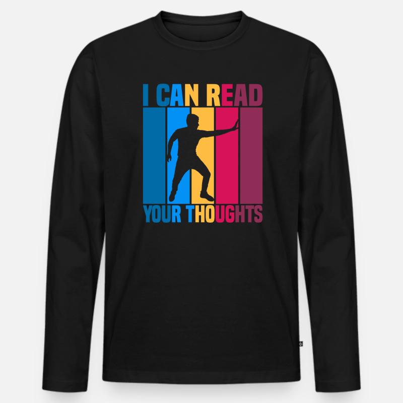 I Can Read Your Thoughts - Männer Premium Bio Langarmshirt - Schwarz