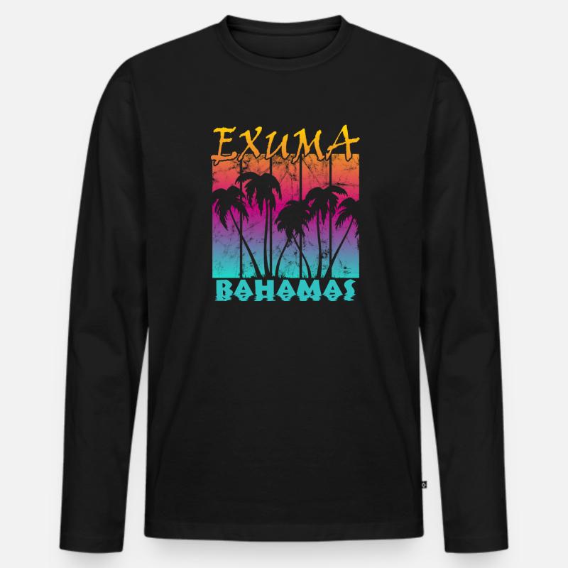 Exuma Bahamas - Männer Premium Bio Langarmshirt - Schwarz