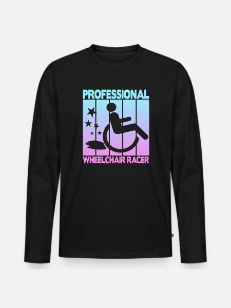 Professional Wheelchair Racer - Men's Premium Organic Long Sleeve Shirt - black