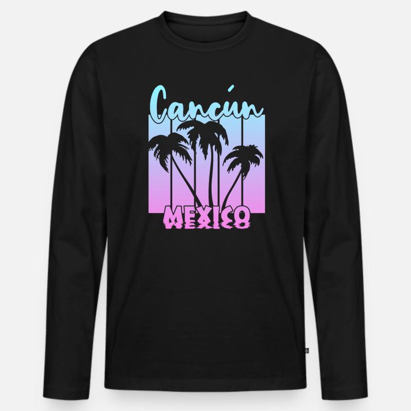 Cancun Mexico - Männer Premium Bio Langarmshirt - Schwarz