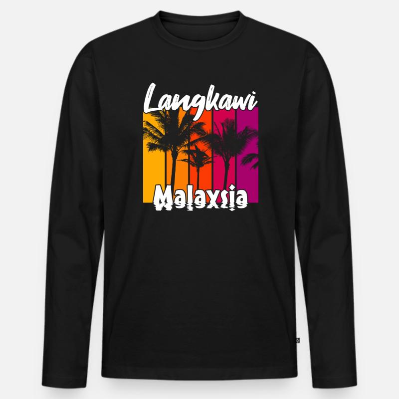 Langkawi Malaysia - Männer Premium Bio Langarmshirt - Schwarz