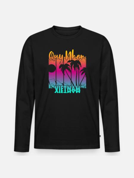 Quy Nhon Vietnam - Men's Premium Organic Long Sleeve Shirt - black