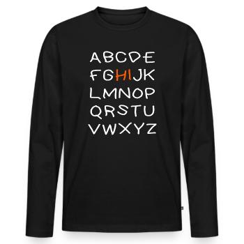 Salut Alphabet - T-shirt manches longues Premium bio Homme - noir - Devant - Nico (187cm)