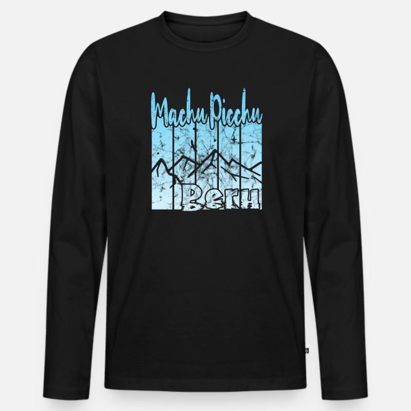 Machu Picchu Peru - Männer Premium Bio Langarmshirt - Schwarz