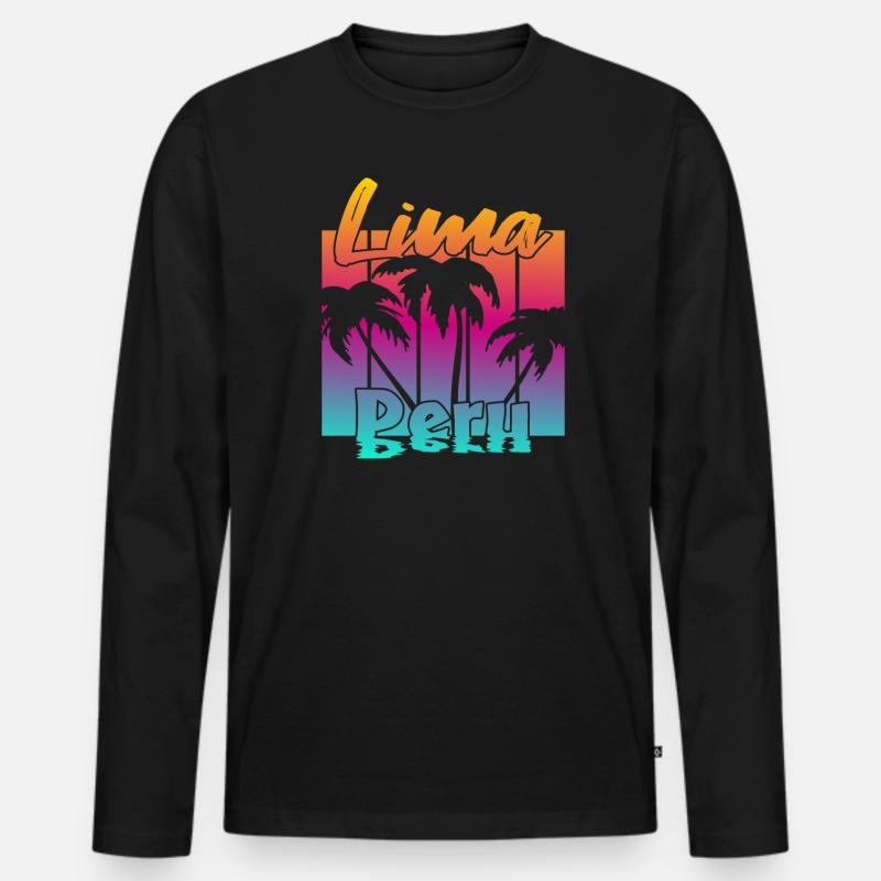 Lima Peru - Männer Premium Bio Langarmshirt - Schwarz