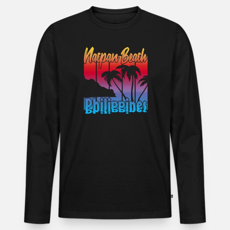 Nacpan Beach Philippines - Männer Premium Bio Langarmshirt - Schwarz