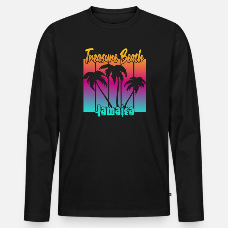 Treasure Beach Jamaica - Männer Premium Bio Langarmshirt - Schwarz