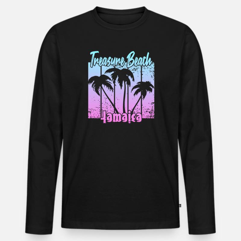 Treasure Beach Jamaica - Männer Premium Bio Langarmshirt - Schwarz