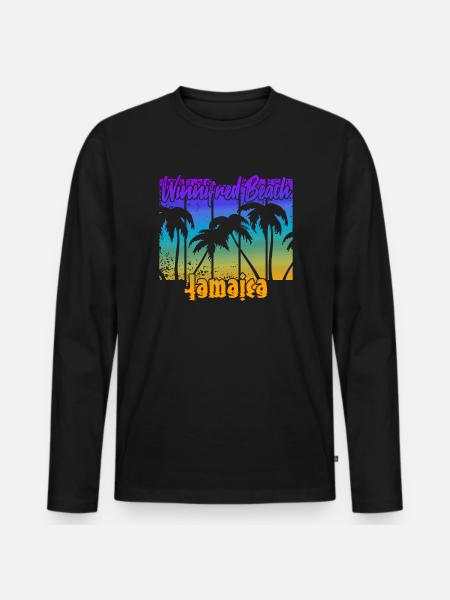 Winnifred Beach Jamaica - Men's Premium Organic Long Sleeve Shirt - black
