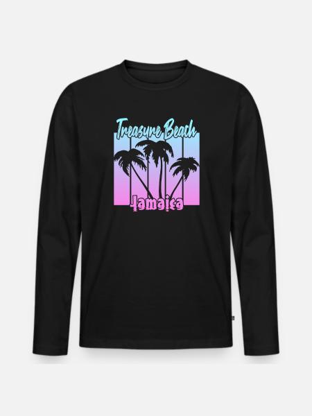 Treasure Beach Jamaica - Men's Premium Organic Long Sleeve Shirt - black
