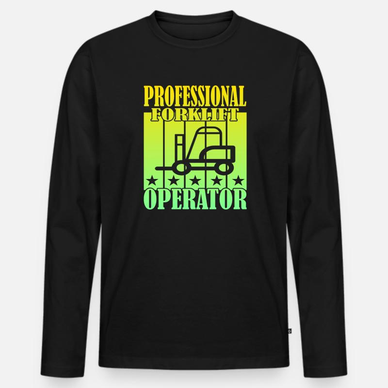 Professional Forklift Operator - Männer Premium Bio Langarmshirt - Schwarz