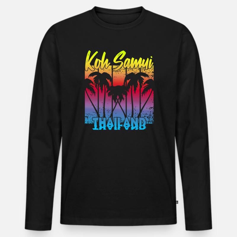 Koh Samui Thailand - Männer Premium Bio Langarmshirt - Schwarz
